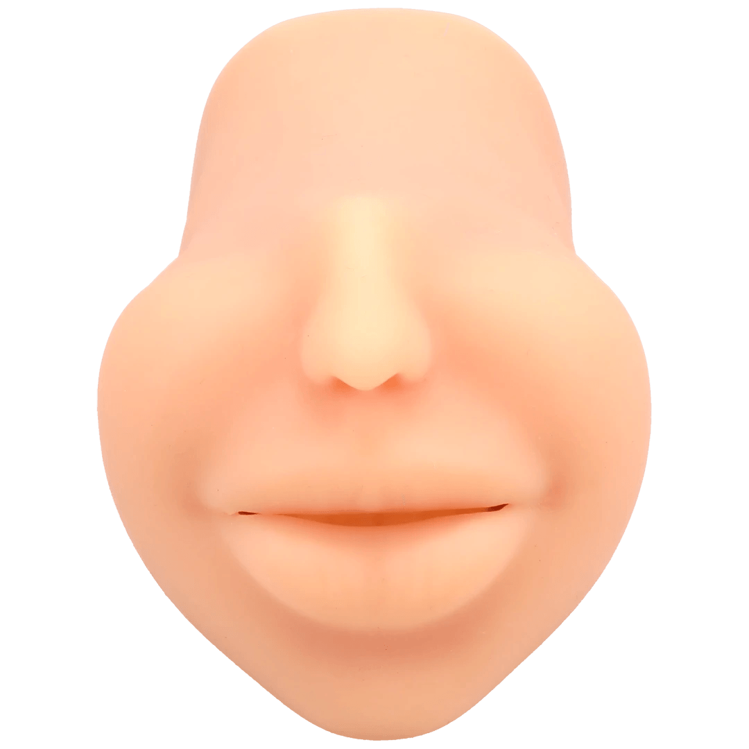 The Super Sucker Cum Guzzler Male Mouth Ultraskyn Masturbator with realistic lips and facial features.