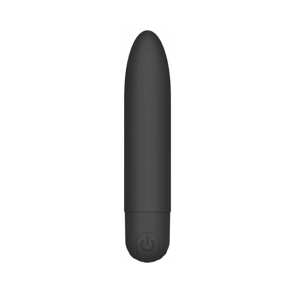 Me You Us Signature The Classic Bullet Vibrator Black against a white background, showcasing its sleek design.
