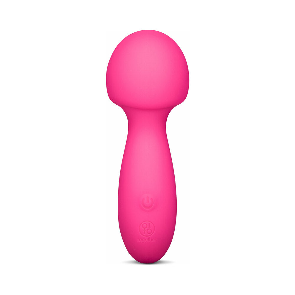 Together Spark On The Go Mini Wand Vibrator in vibrant pink, compact design for on-the-go pleasure.