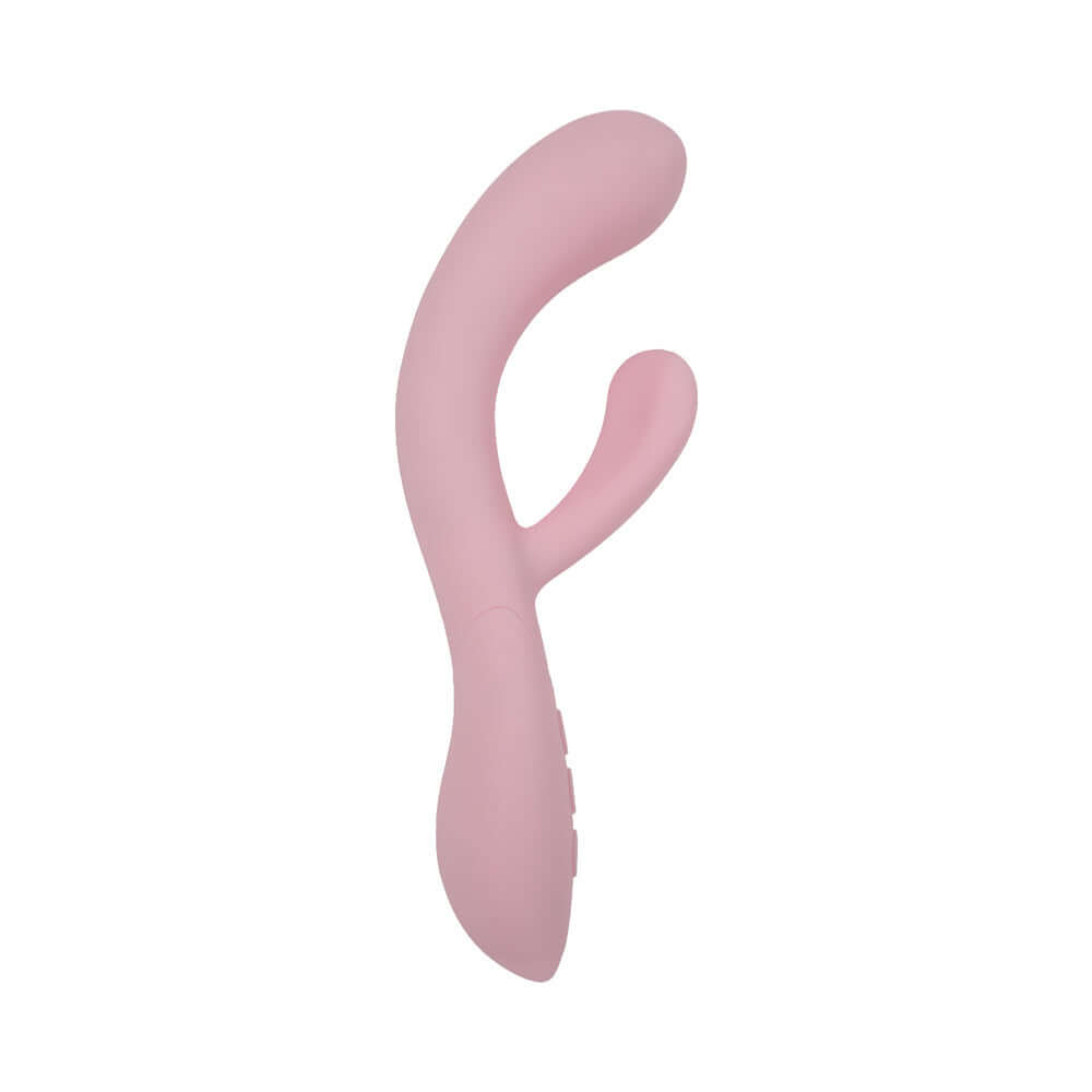 Camtoyz Flexicurve Ergonomic Rabbit Vibrator in pink, featuring dual-action design for internal and external pleasure.