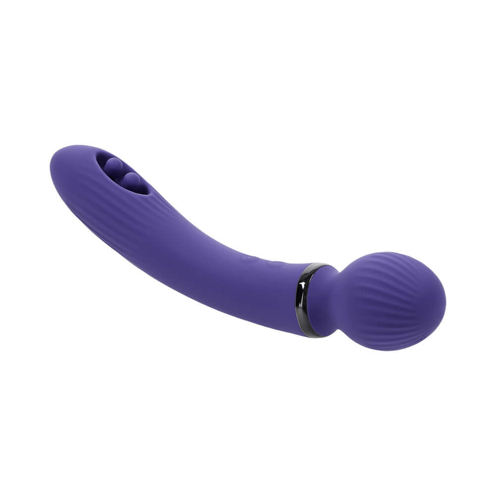Evolved Shiver Silicone Rechargeable Vibrator Purple features dual-ended design for internal and external pleasure.