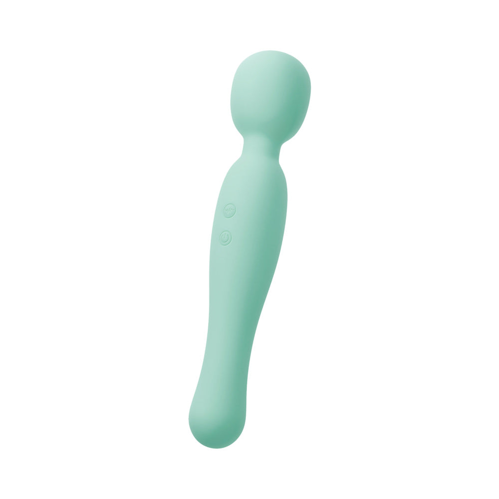 Blush Collection Amelia Massage Wand Seafoam in seafoam green, featuring double-ended design and 10 vibration modes.