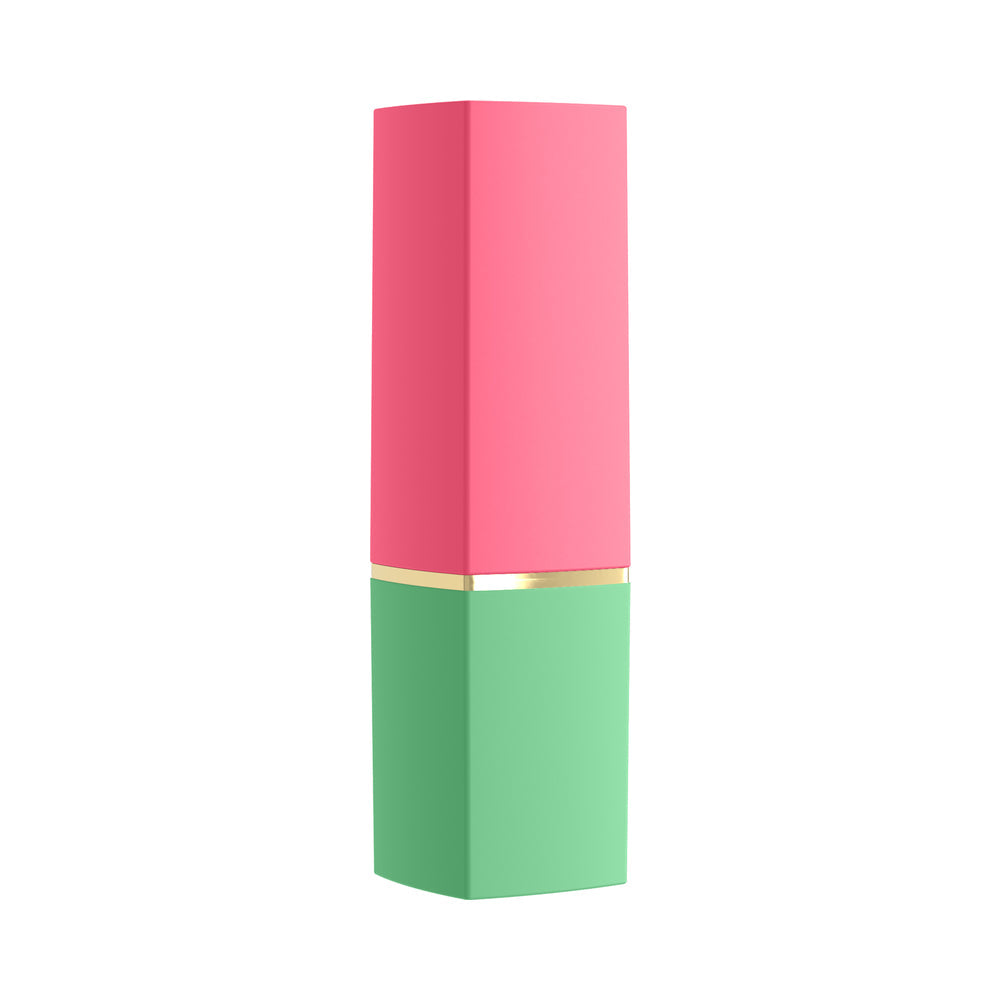 Womanizer Beauty Clitoral Stimulator Green Pink in a stylish lipstick design for discreet pleasure.