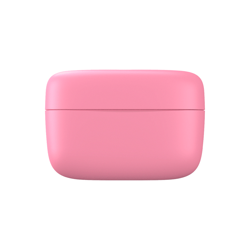 Womanizer Snap Clitoral Stimulator Crushed Berry hygienic charging case in pink color.
