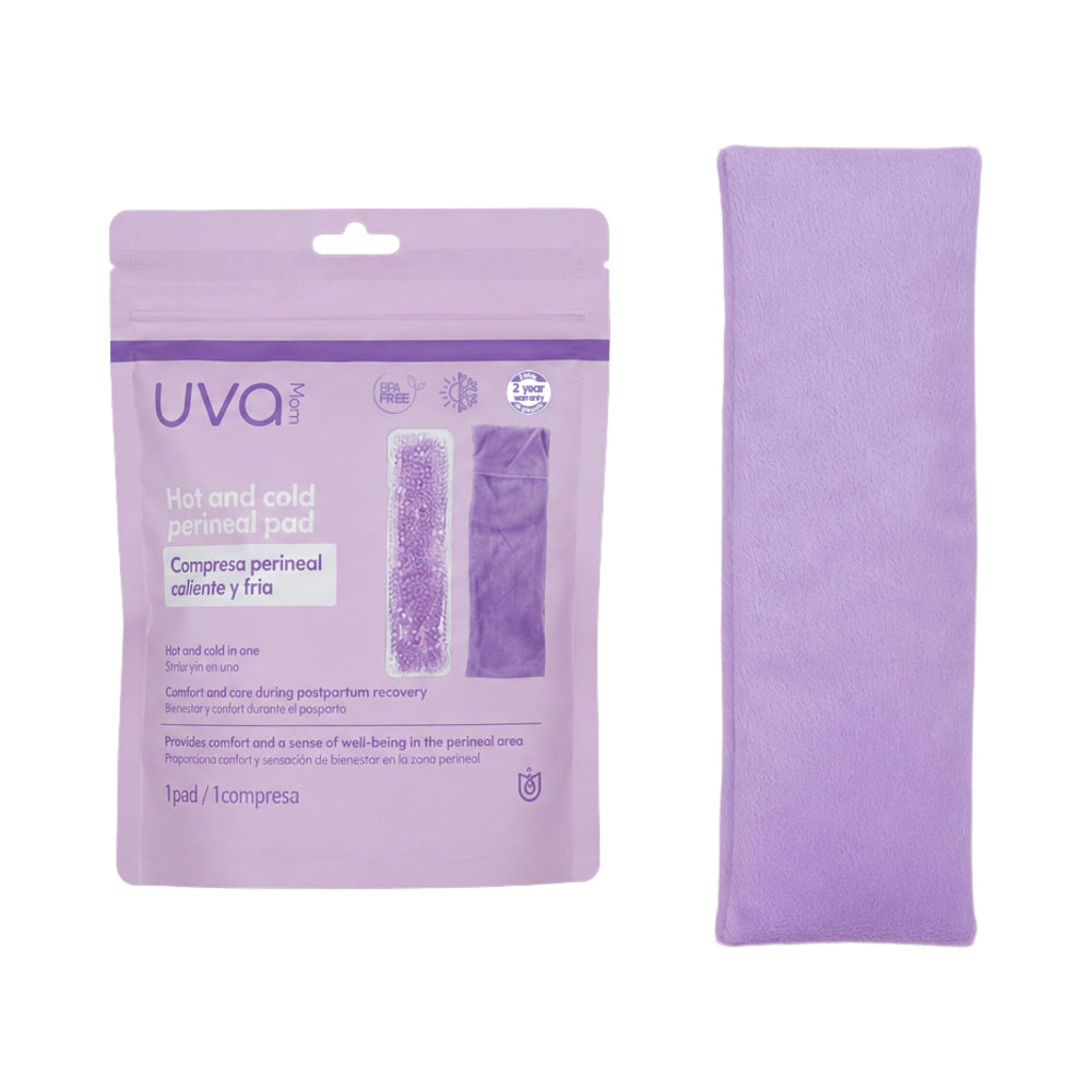 Uva Hot & Cold Perineal Compress Gel Pad in packaging, designed for postpartum recovery and soothing relief.