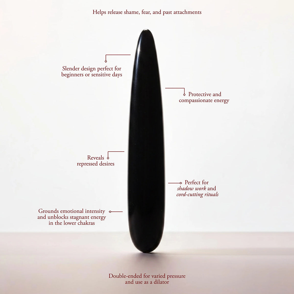 Chakrubs Xaga Slim Non-Phallic Dildo showcasing its elegant design and features for emotional release and pleasure.