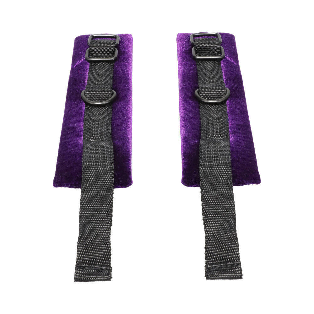 Merci Velvet Wrist Cuffs Violet/Black - Image 3