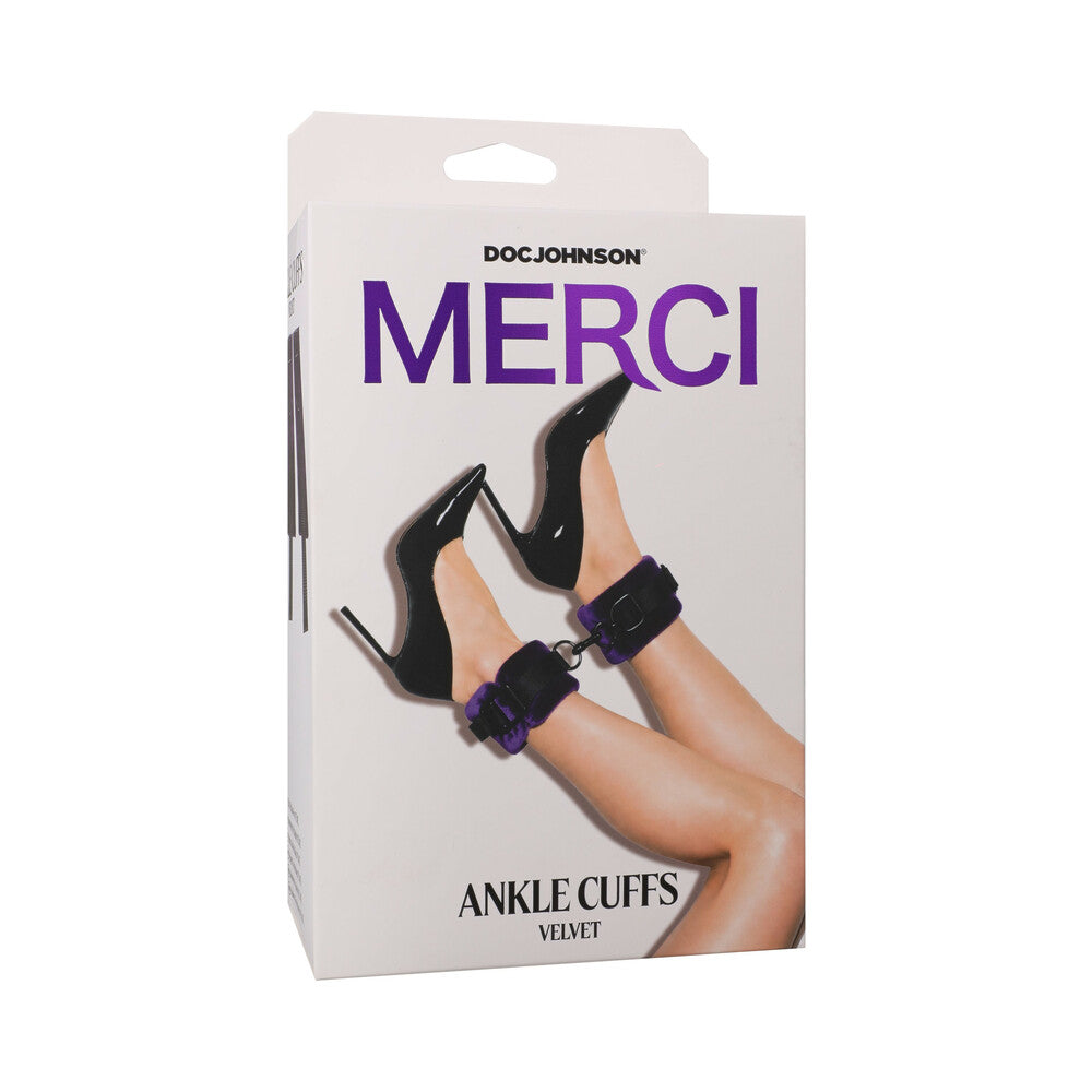 Merci Velvet Ankle Cuffs Violet Black