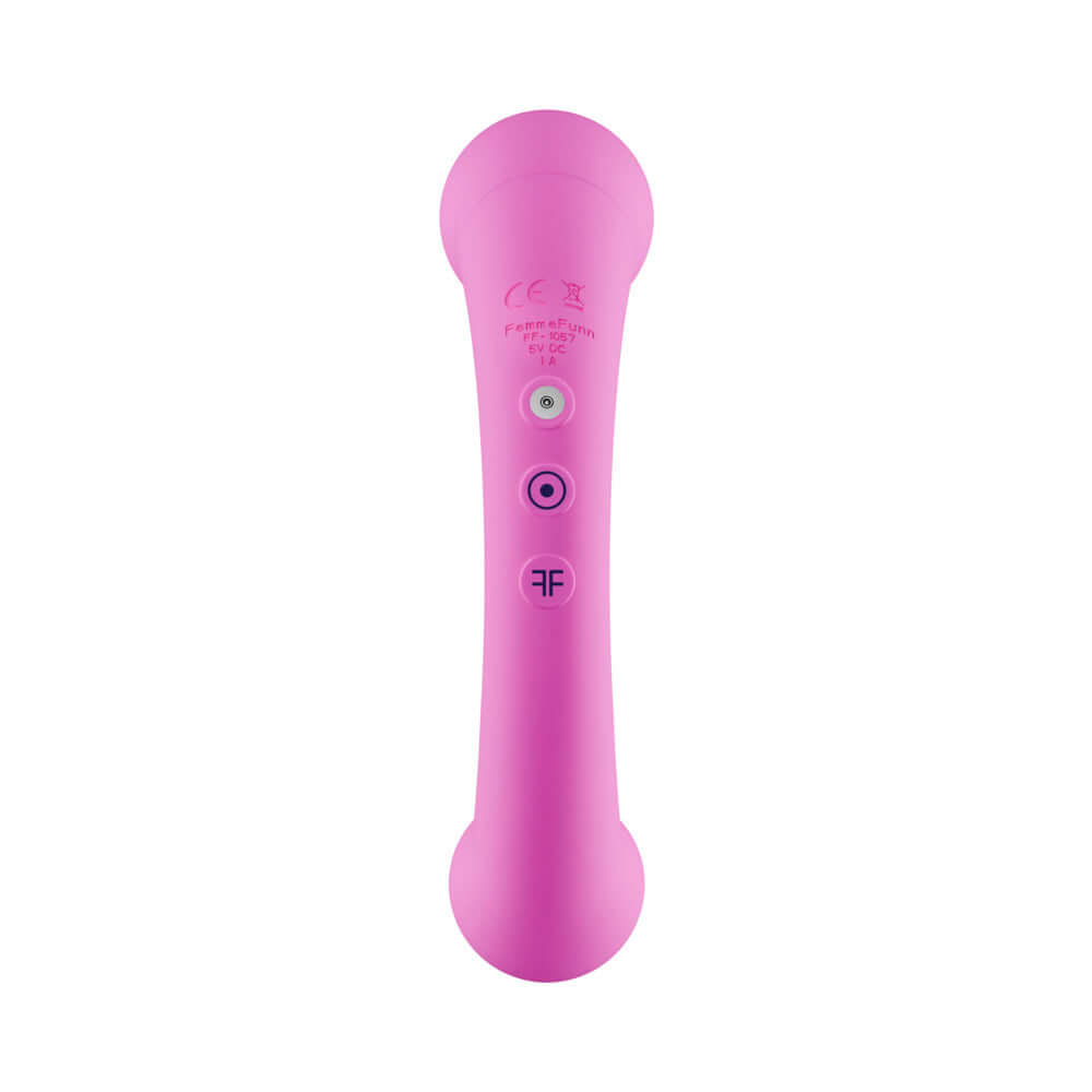 Femmefunn Aluna Mini Pink Bullet Vibrator with three control buttons for focused stimulation.