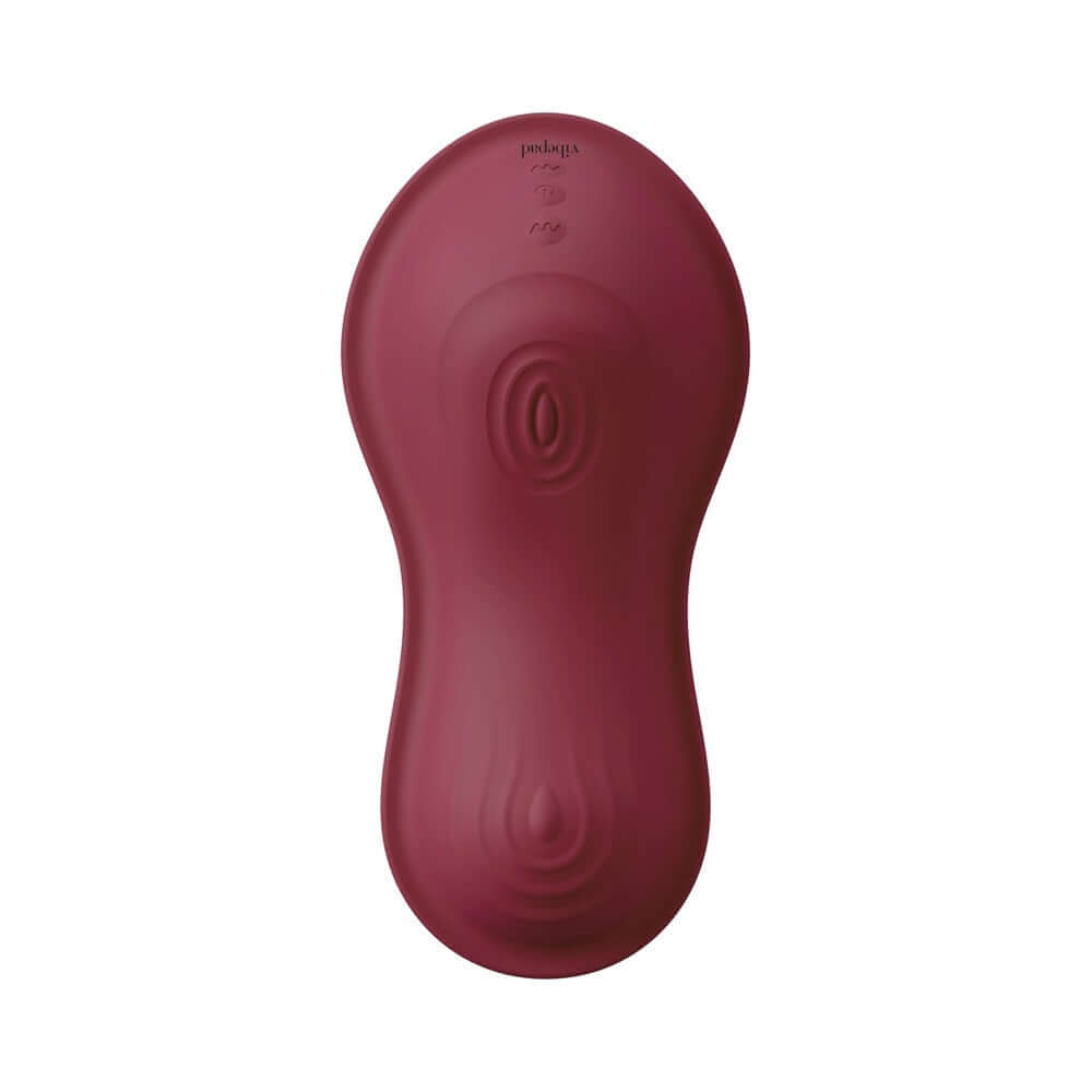 Vibepad Intense 2 Grinding Pad Vibrator with Remote in a sleek burgundy design for hands-free pleasure.