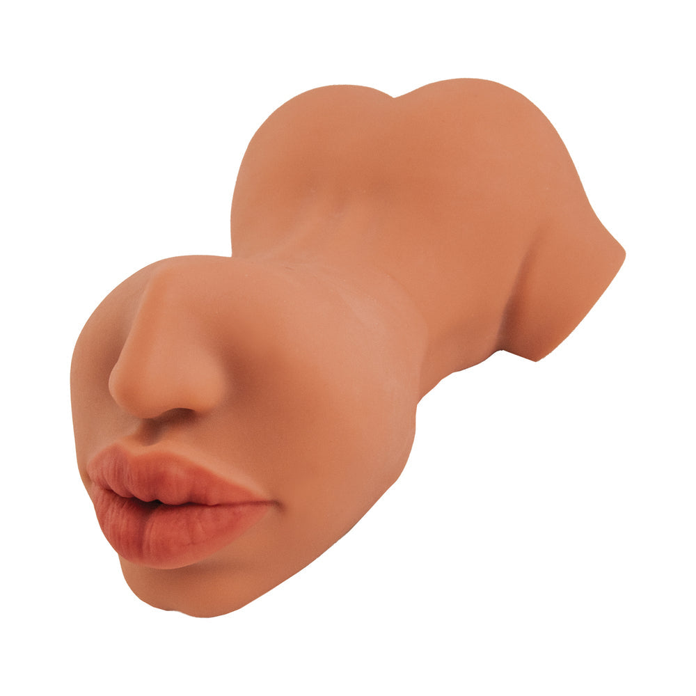 Dream-gasm Masturbator Cheerleader 1 Brown realistic entry points and textured interior for stimulating sensations.