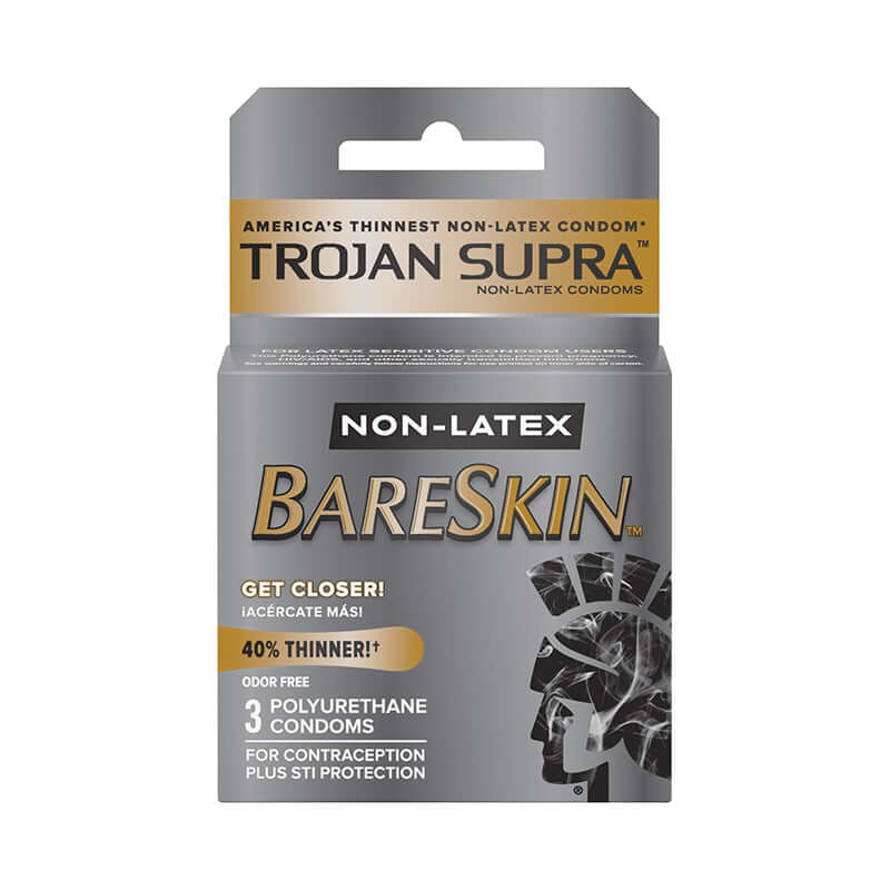Trojan Supra Non-Latex Bareskin Condoms 3 Pack