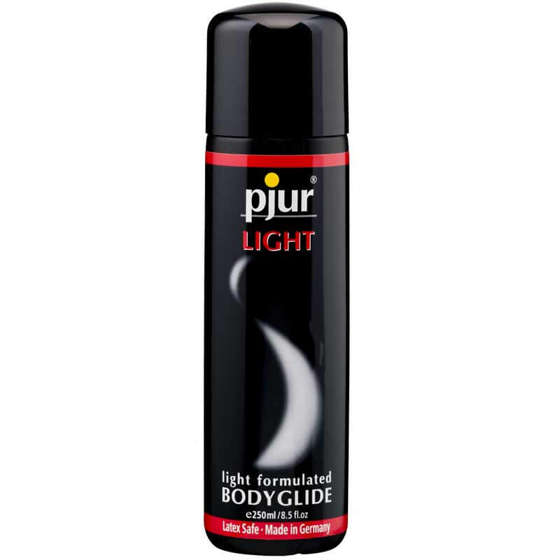 Pjur Light Concentrated Silicone Personal Lubricant 8.5 Oz bottle featuring a sleek design for long-lasting glide.