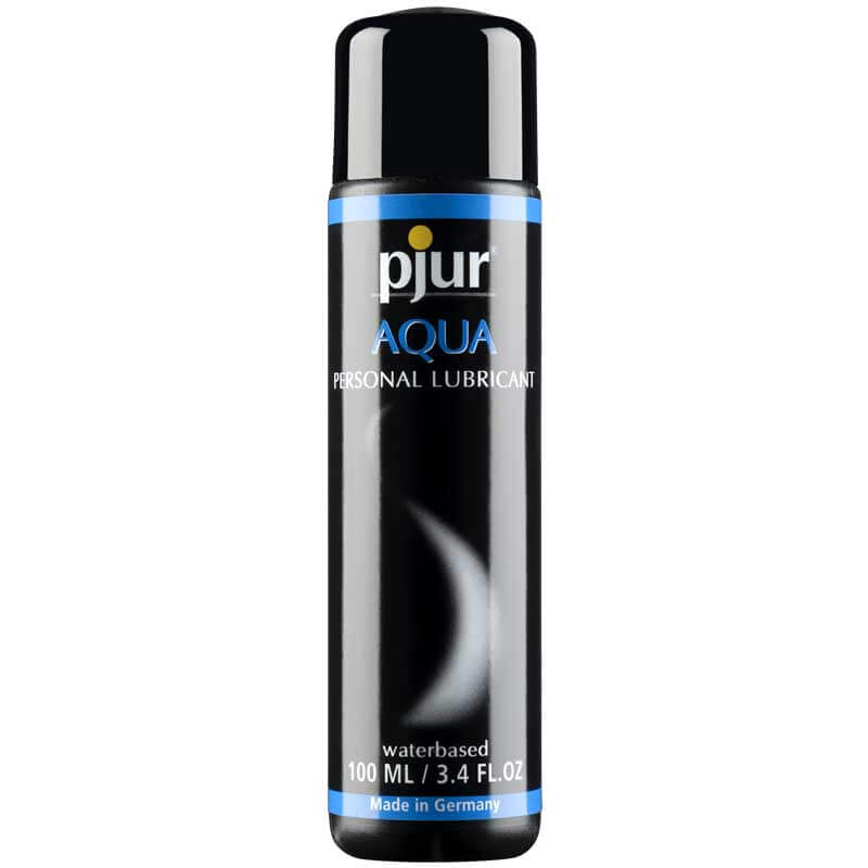 Pjur Aqua Water-Based Personal Lubricant 3.4 Oz, 100 ml bottle, made in Germany, safe and smooth lubricant.