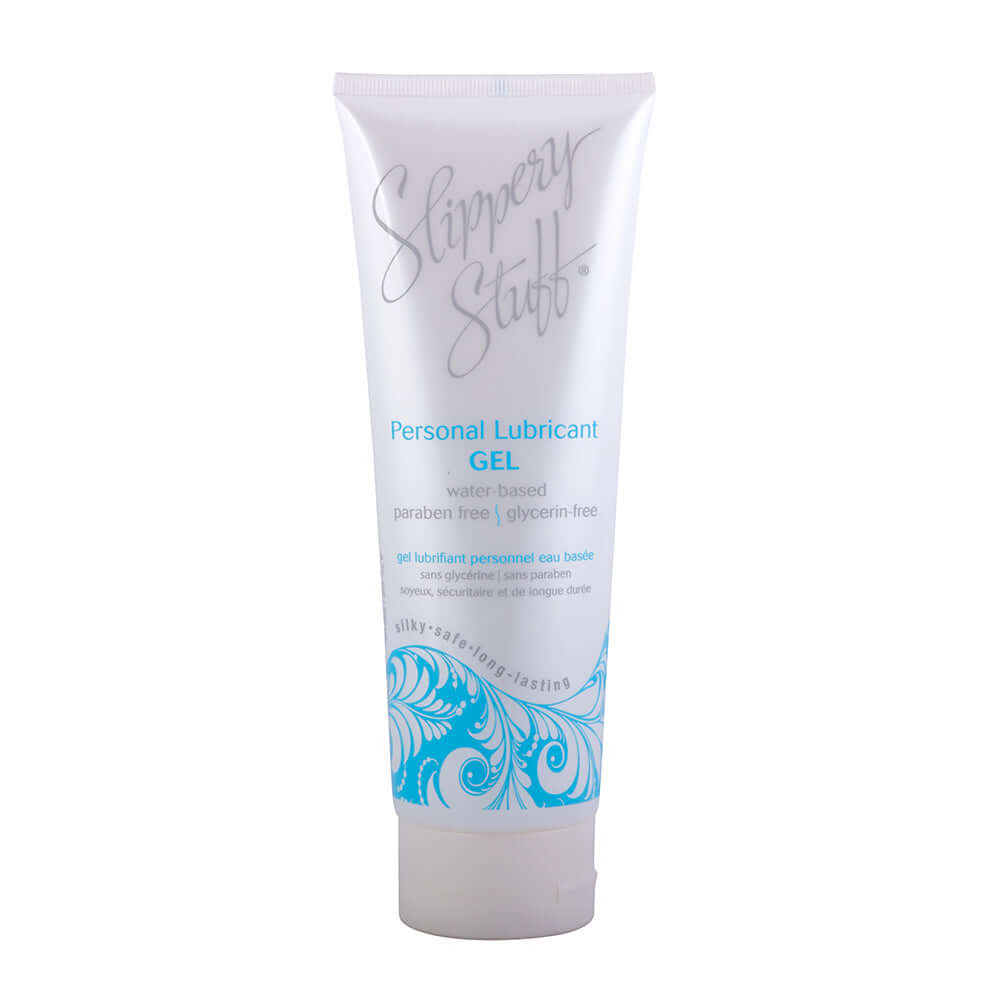 Slippery Stuff Gel Water-Based Lubricant 8 Oz personal lubricant tube with decorative design
