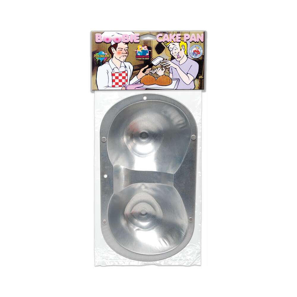 Pipedream Boobie Cake Pan, a playful novelty bakeware item for creating fun and cheeky cakes at parties.