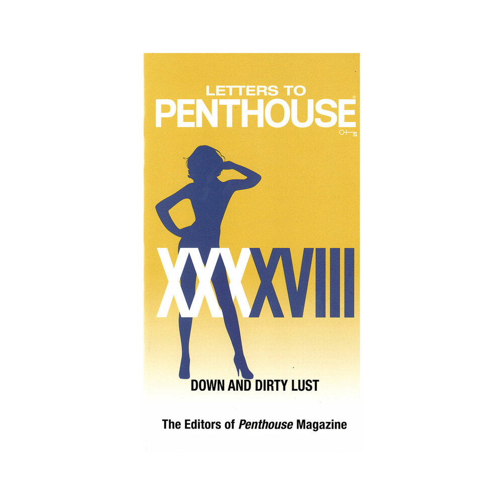 Cover of Letters to Penthouse XXXXVIII featuring silhouette and bold title, highlighting erotic themes and fantasies.