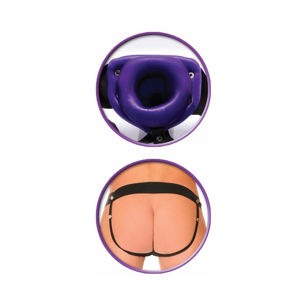 Fetish Fantasy Series For Him or Her 6 inches Hollow Strap-On Purple/Black