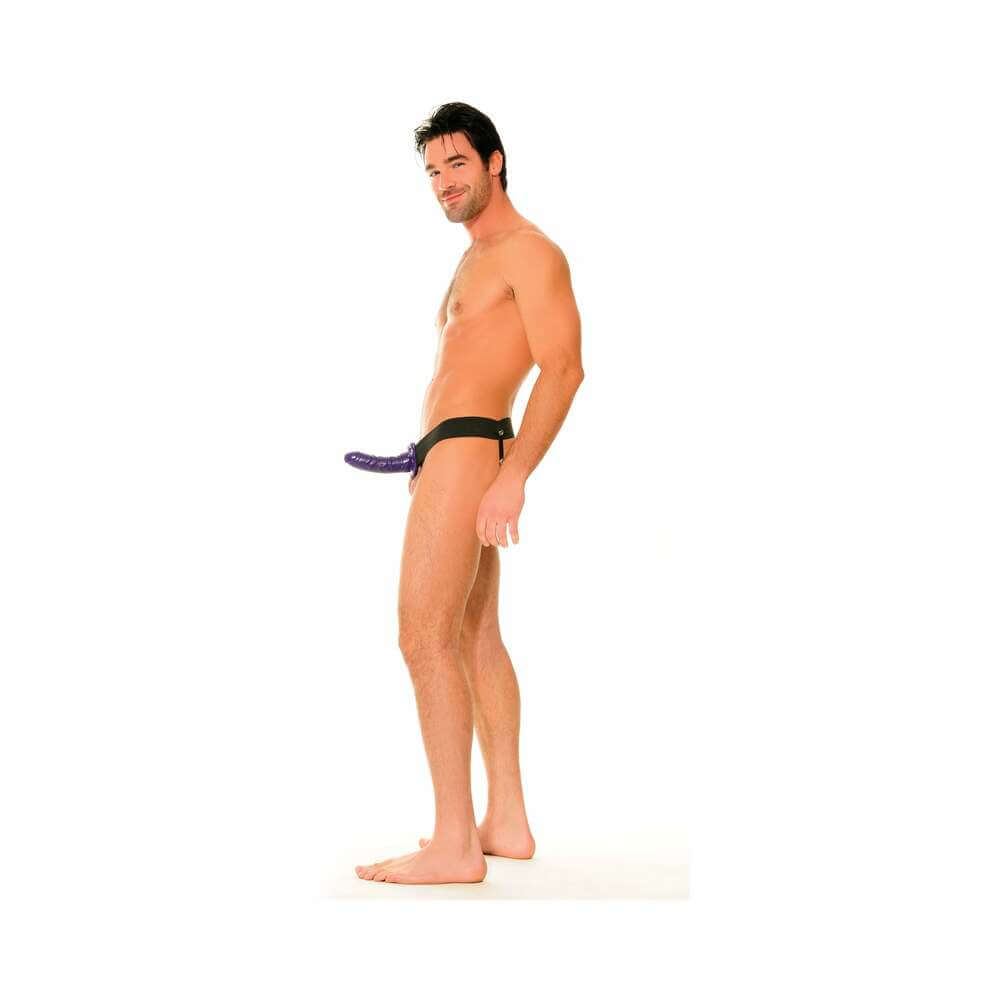 Fetish Fantasy Series For Him or Her 6 inches Hollow Strap-On Purple/Black