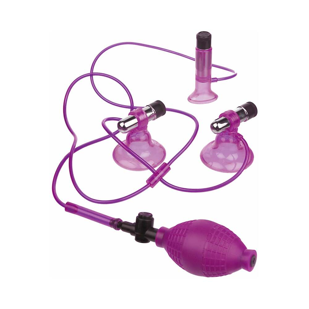 Fetish Fantasy Series 6-Piece Vibrating Triple Suckers Kit Pink