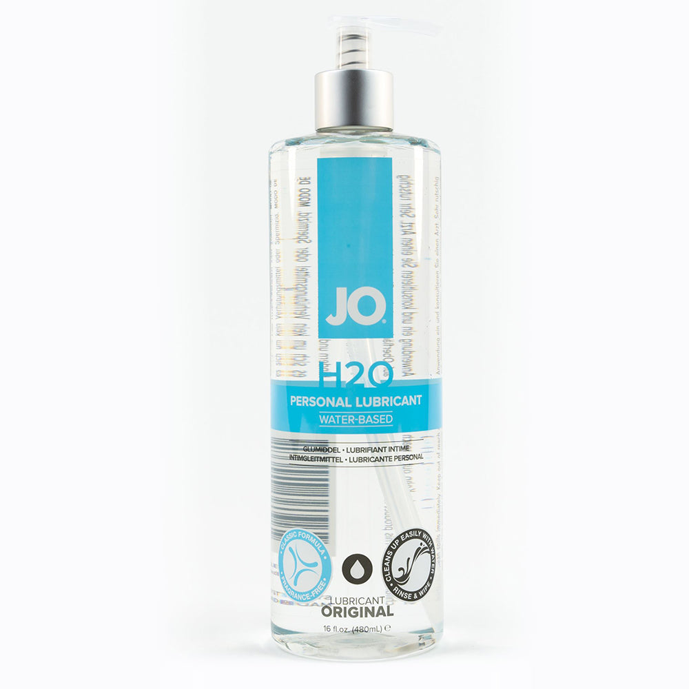 JO H2O Original Water Based Lubricant 16 Oz bottle with easy pump for smooth and long-lasting lubrication.