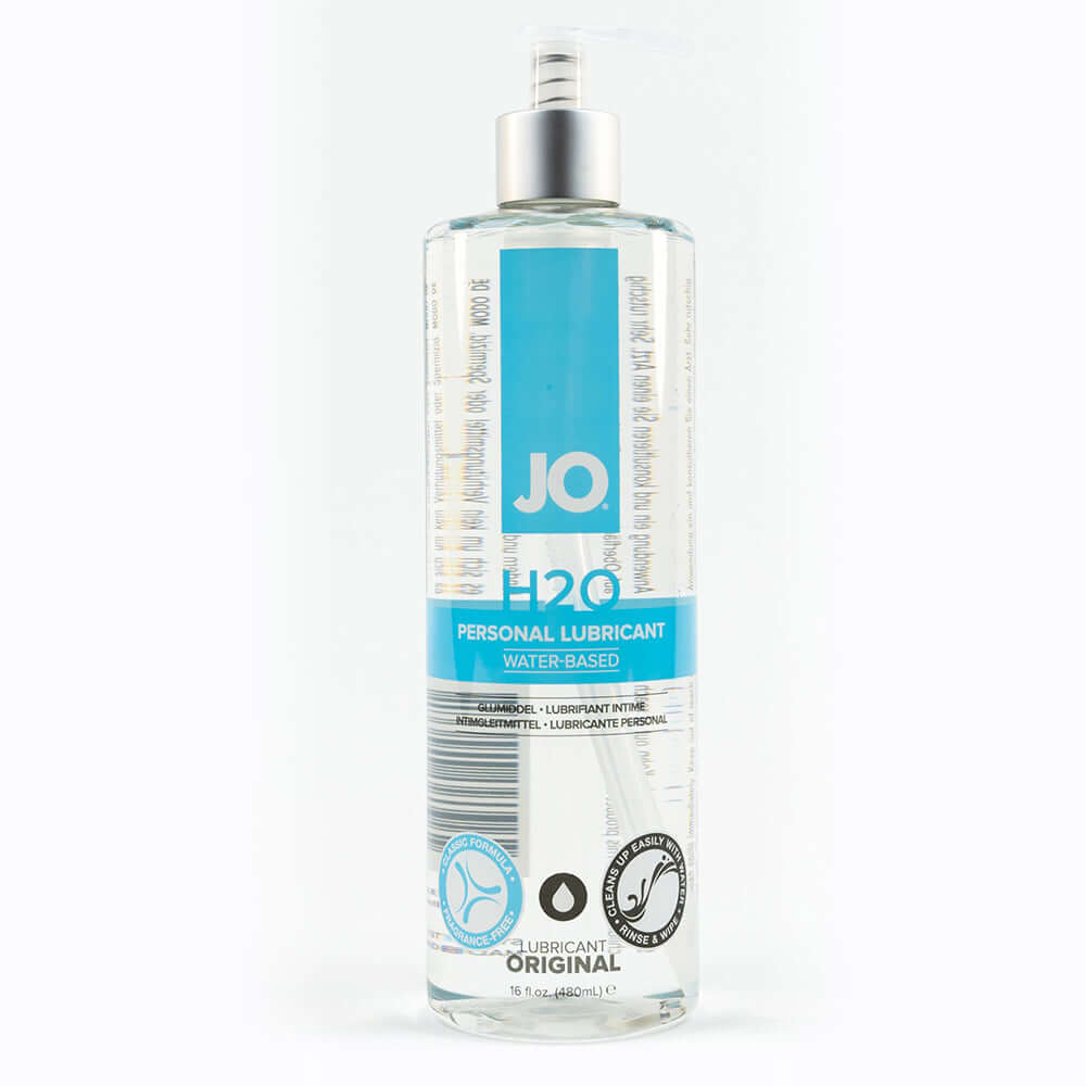 JO H2O Original Water Based Lubricant 16 Oz bottle with easy pump for smooth and long-lasting lubrication.