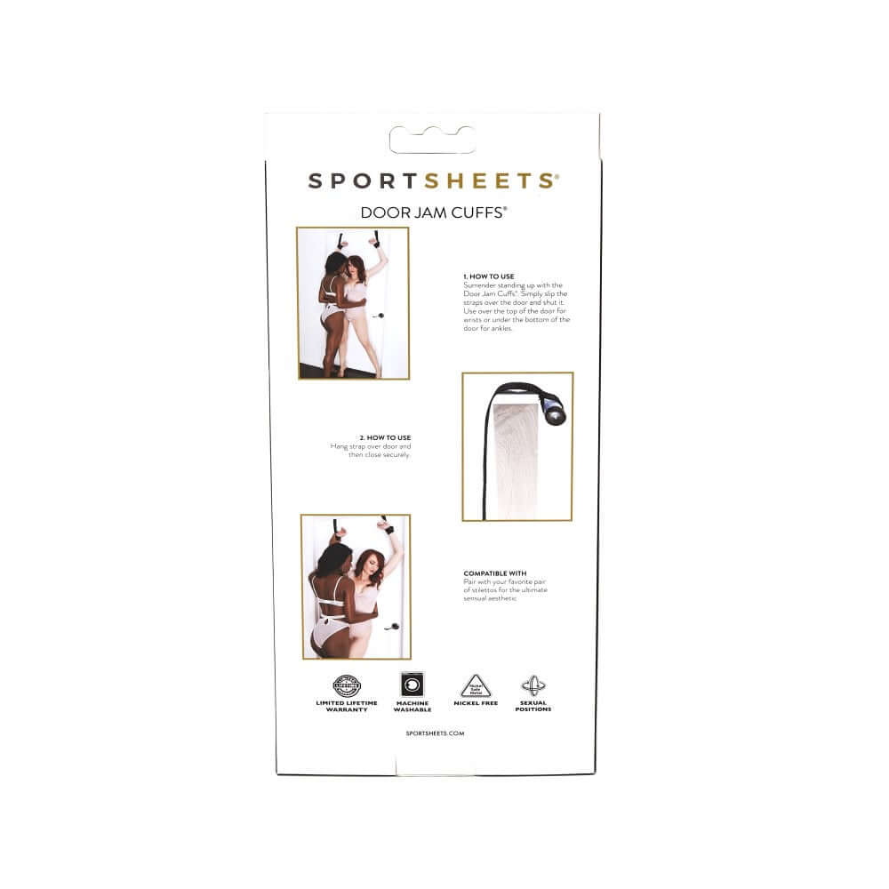 Sportsheets Adjustable Door Jam Cuffs Set Black