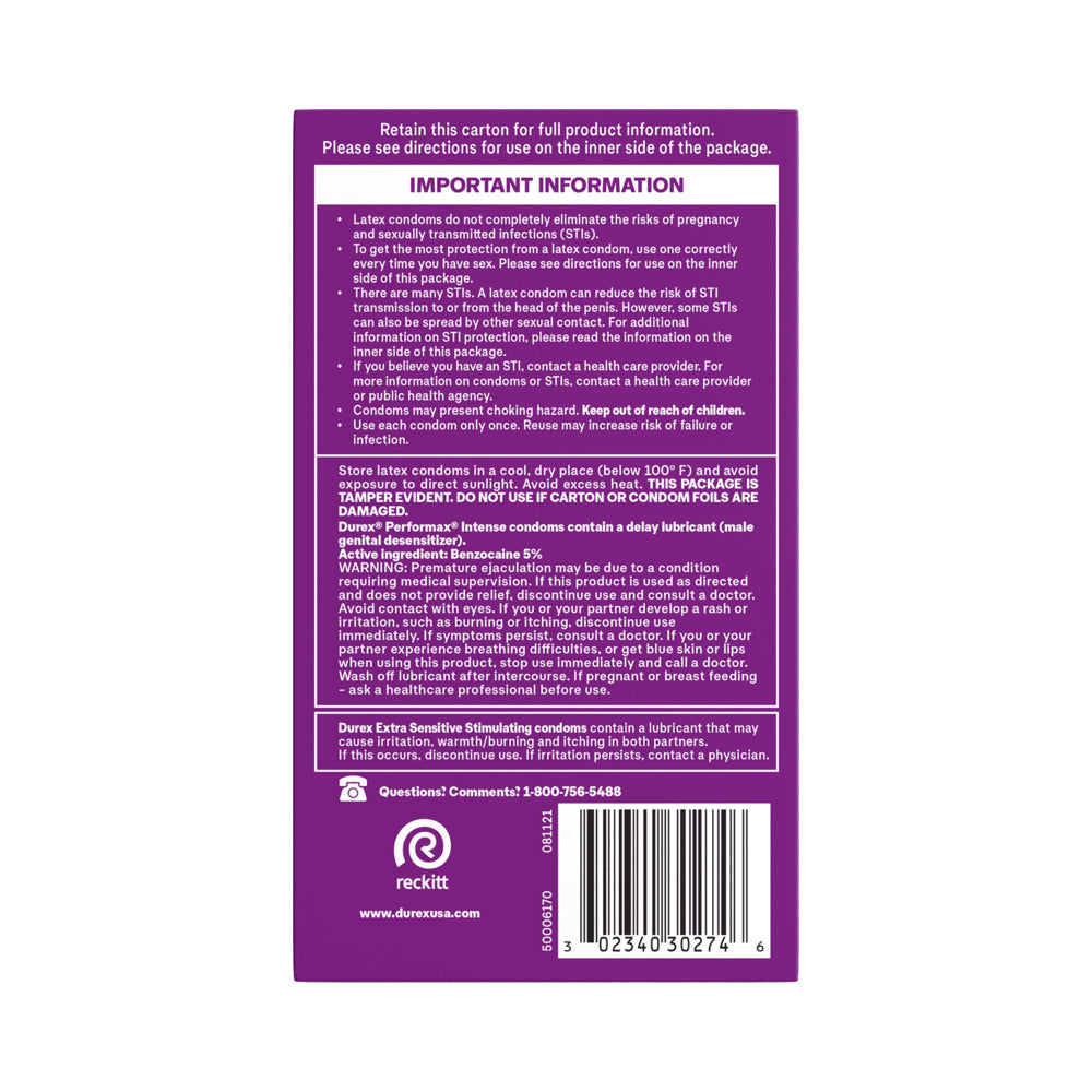 Durex Pleasure Pack Condoms 12 Pack