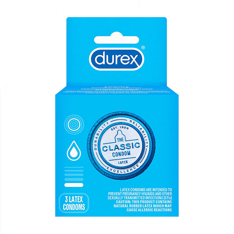 Durex Classic Lubricated Condoms 3 pack