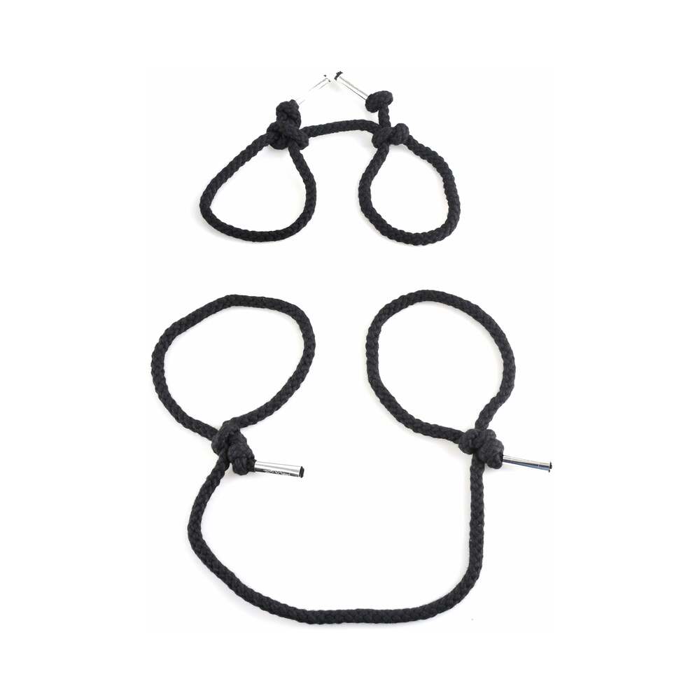 Fetish Fantasy Series 2-Piece Silk Rope Bondage Set Black