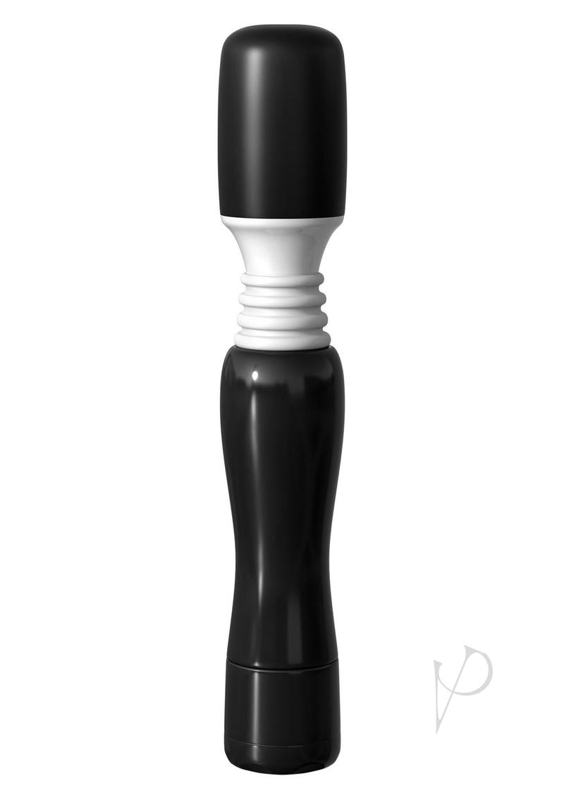 Maxi Wanachi Wand Massager Black on a white background with a sleek design and comfortable grip.
