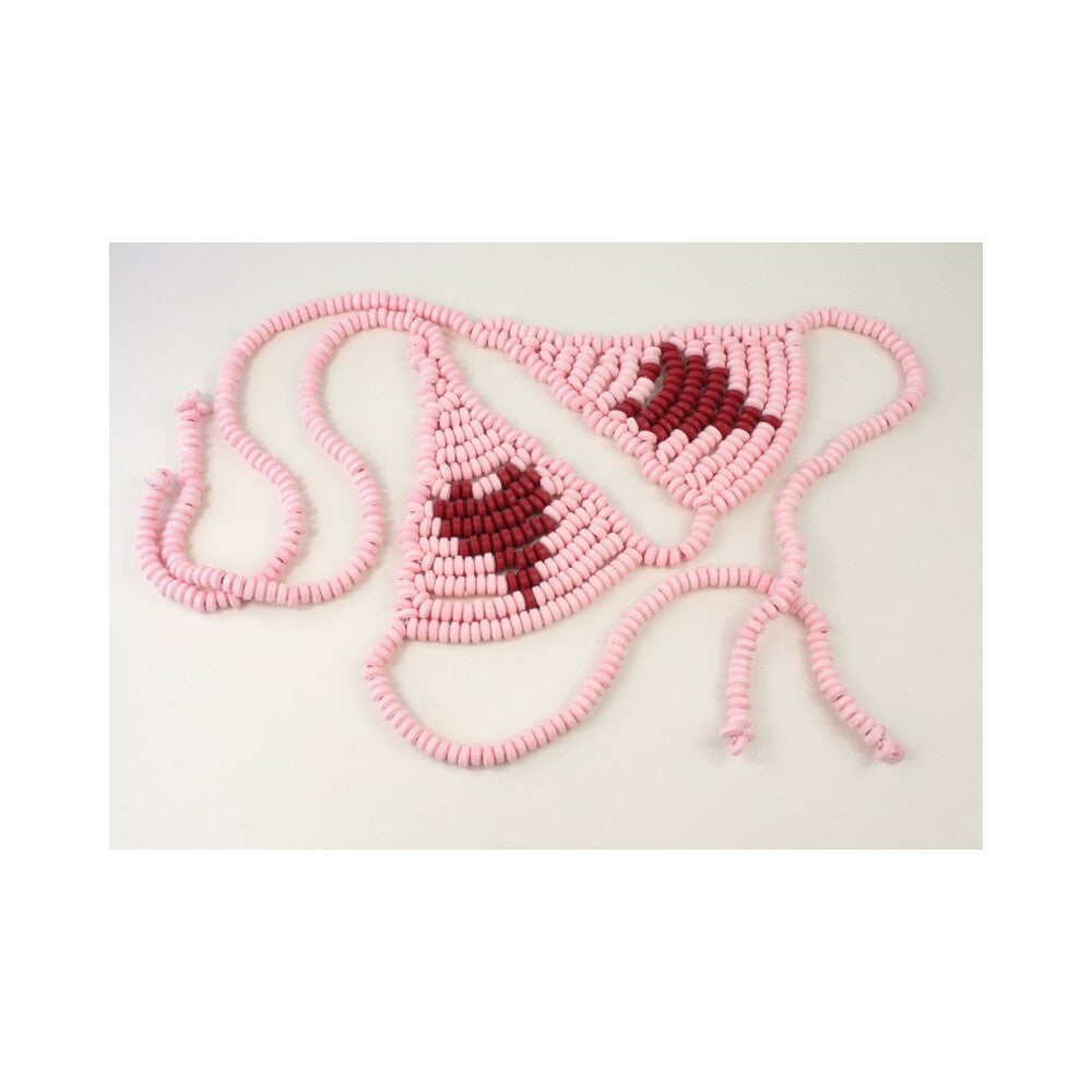 Lovers Candy Bra featuring heart-shaped design made of colorful candy pieces, perfect for themed parties and special occasions.