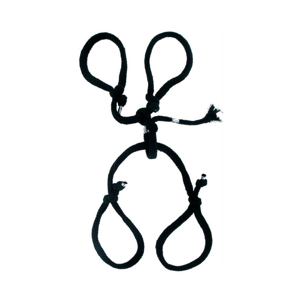 Fetish Fantasy Series Silk Rope Hogtie Black