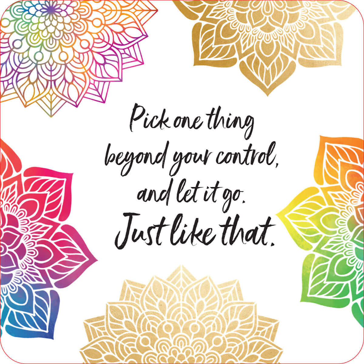 Inner Fucking Peace Cards Set of 60 with colorful mandala designs and motivational quote about letting go.
