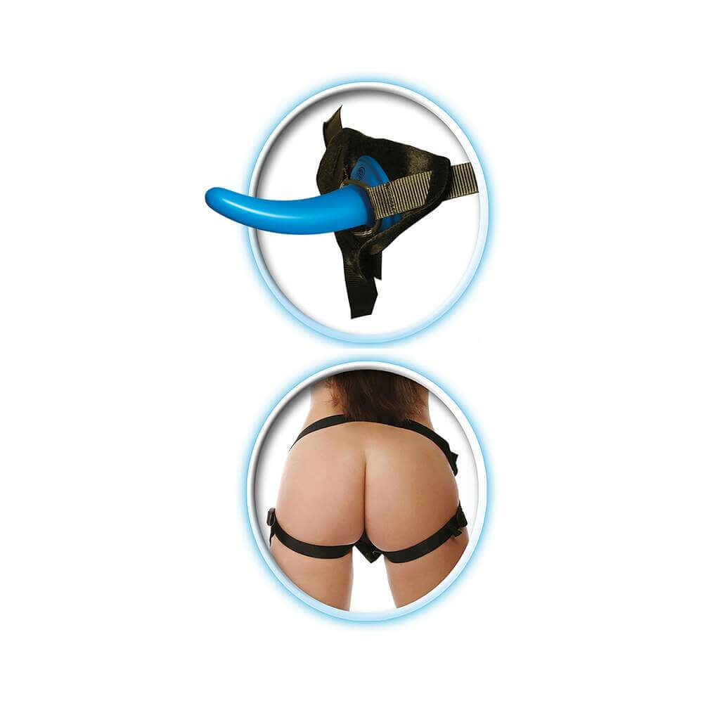 Fetish Fantasy Series Beginner's Strap-On For Him Set With 4.5 inches Dildo Blue/Black