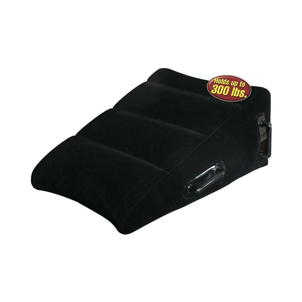 Fetish Fantasy Ultra Inflatable Position Master Wedge Black, ergonomic design for comfort and support, holds up to 300 lbs.