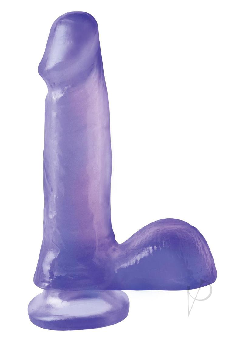 Basix Dong with Suction Cup 6 inches Purple on a white background, showcasing its smooth design and suction base.