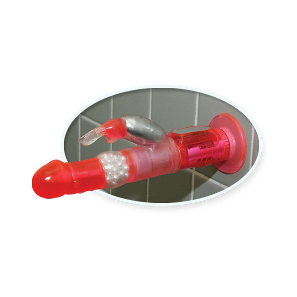Waterproof Wall Bangers Deluxe Rotating Rabbit Vibrator With Suction Cup Pink
