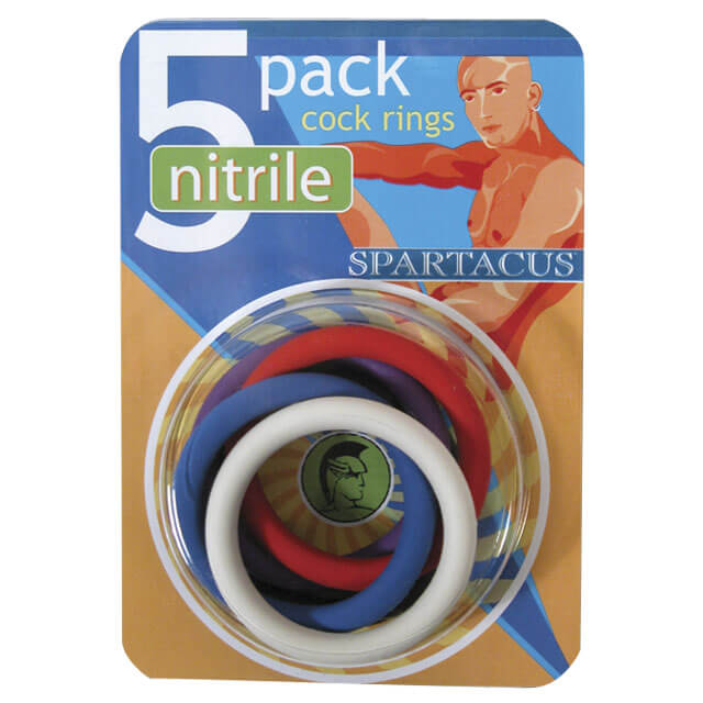 Spartacus Nitrile Cock Rings (5 Per Package/1.5 inches each)