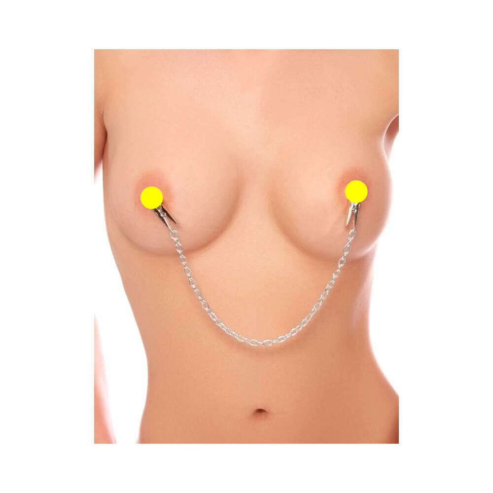 Fetish Fantasy Series Nipple Chain Clamps Silver