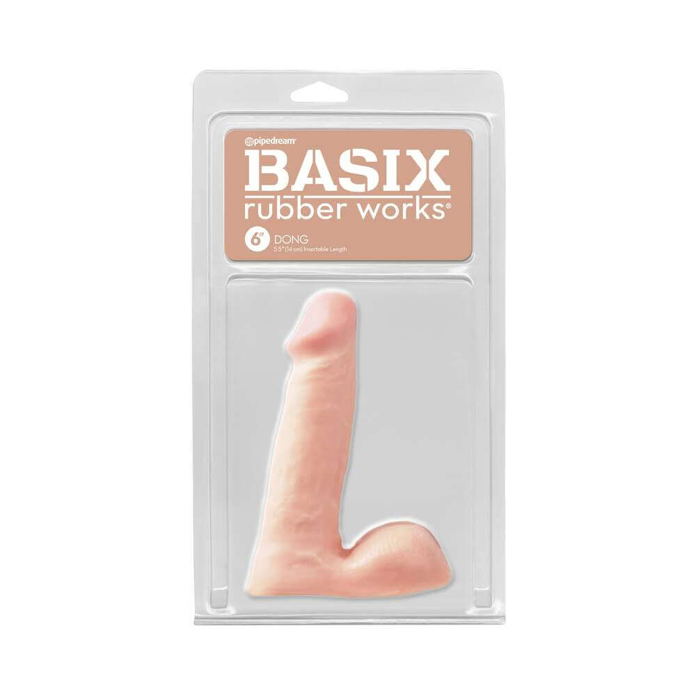Basix Rubber Works 6 inches Dong With Balls Beige