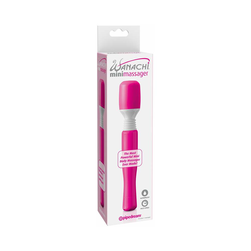 Mini Wanachi Waterproof Massager Flexible Silicone Wand Vibrator Pink