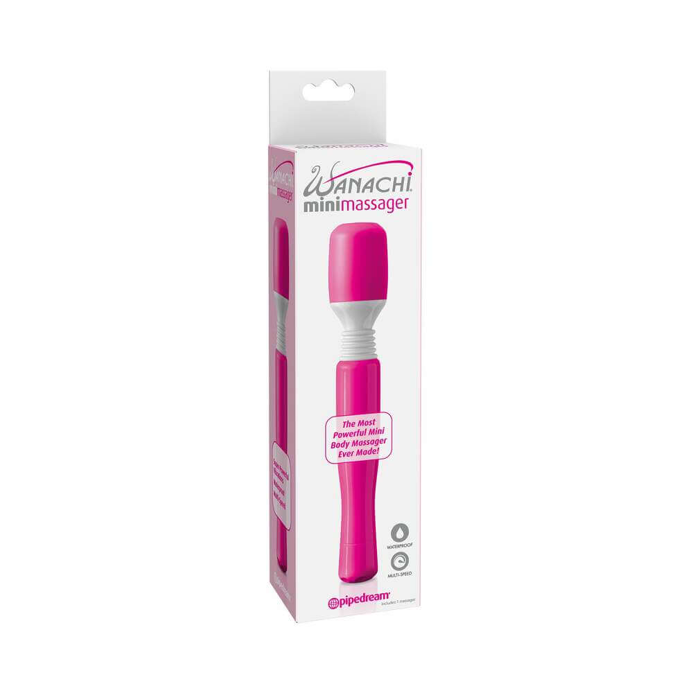 Mini Wanachi Waterproof Massager Flexible Silicone Wand Vibrator Pink