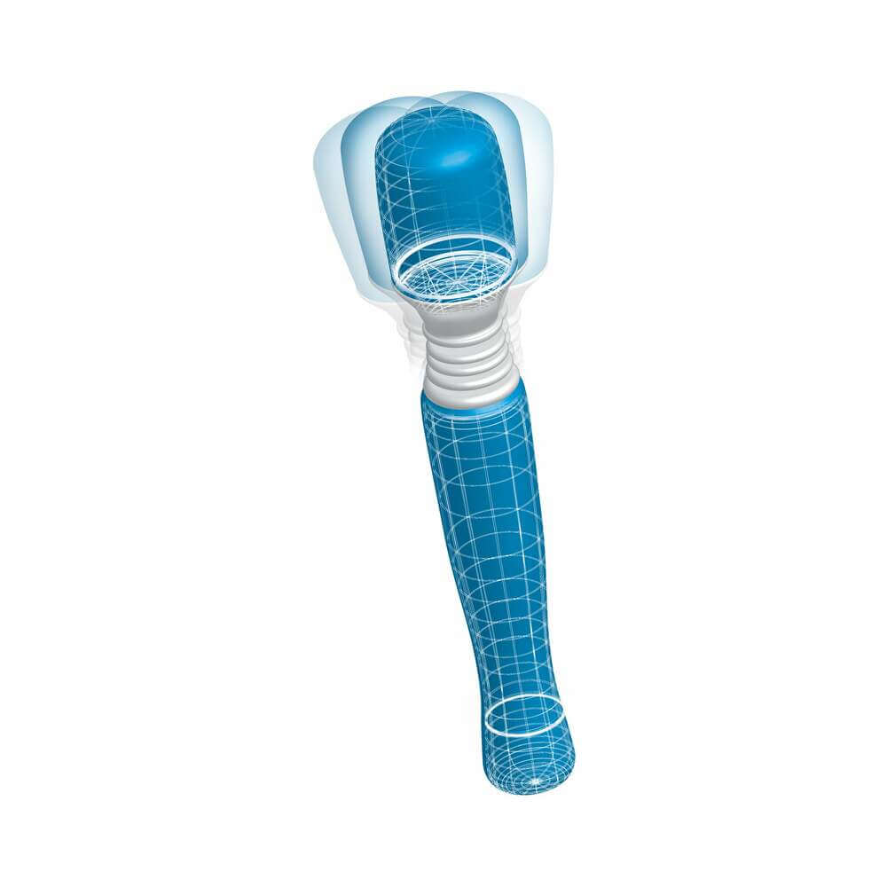 Mini Wanachi Waterproof Massager Flexible Silicone Wand Vibrator Blue