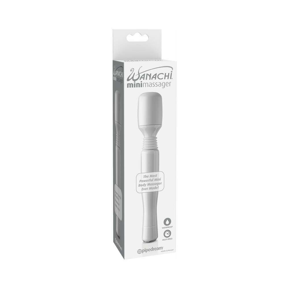 Mini Wanachi Waterproof Massager Flexible Silicone Wand Vibrator White