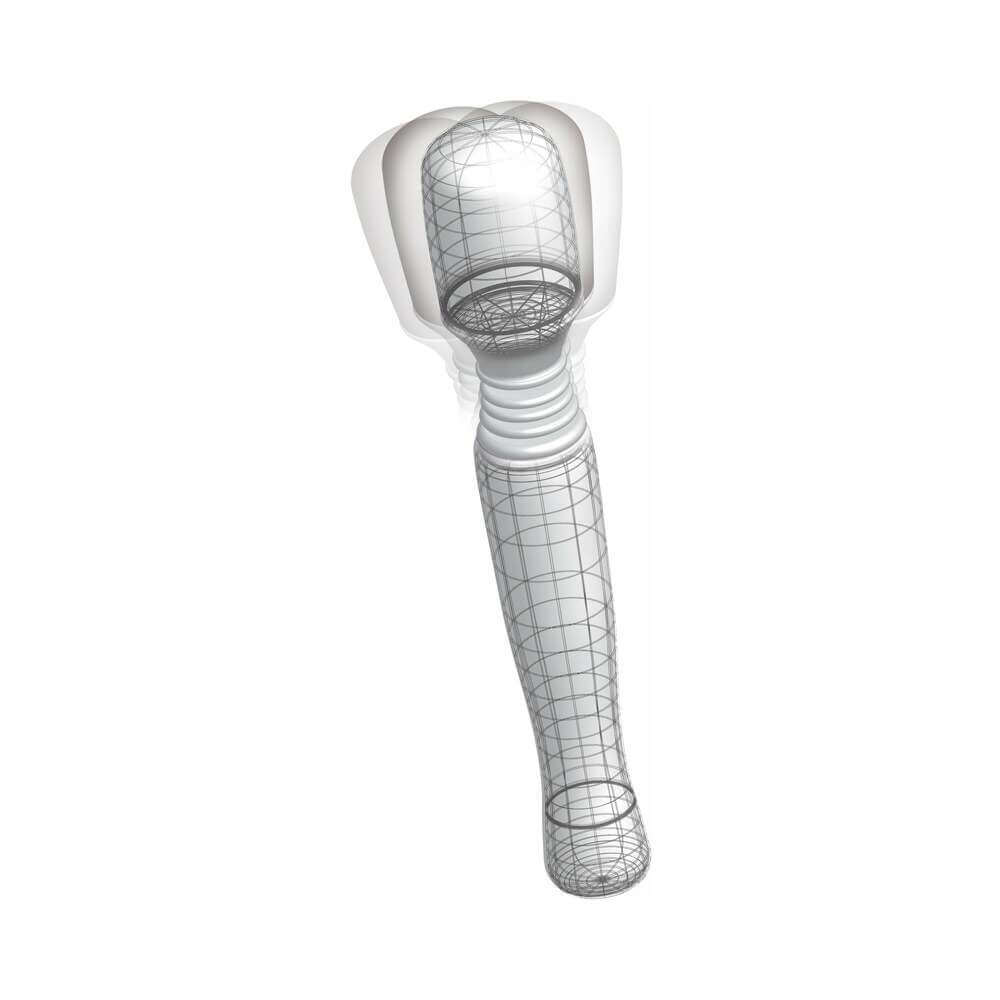 Mini Wanachi Waterproof Massager Flexible Silicone Wand Vibrator White