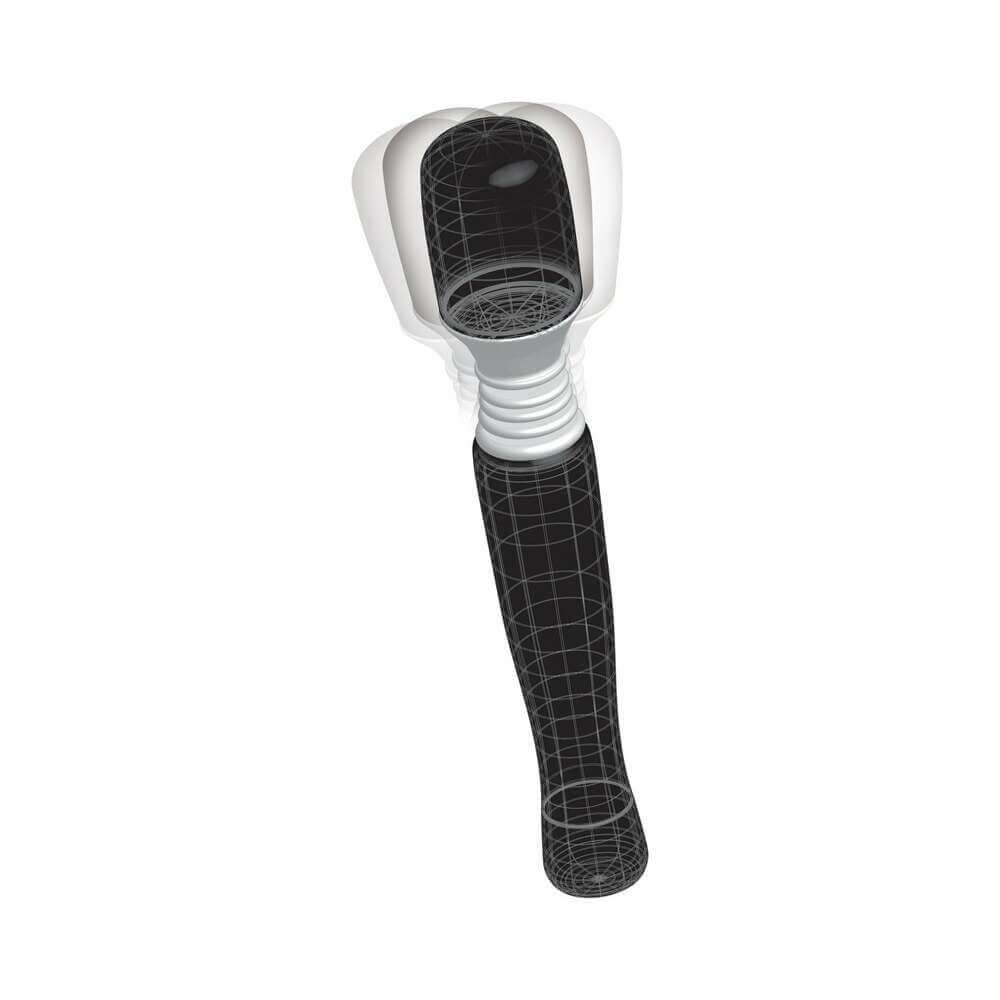 Mini Wanachi Waterproof Massager Flexible Silicone Wand Vibrator Black
