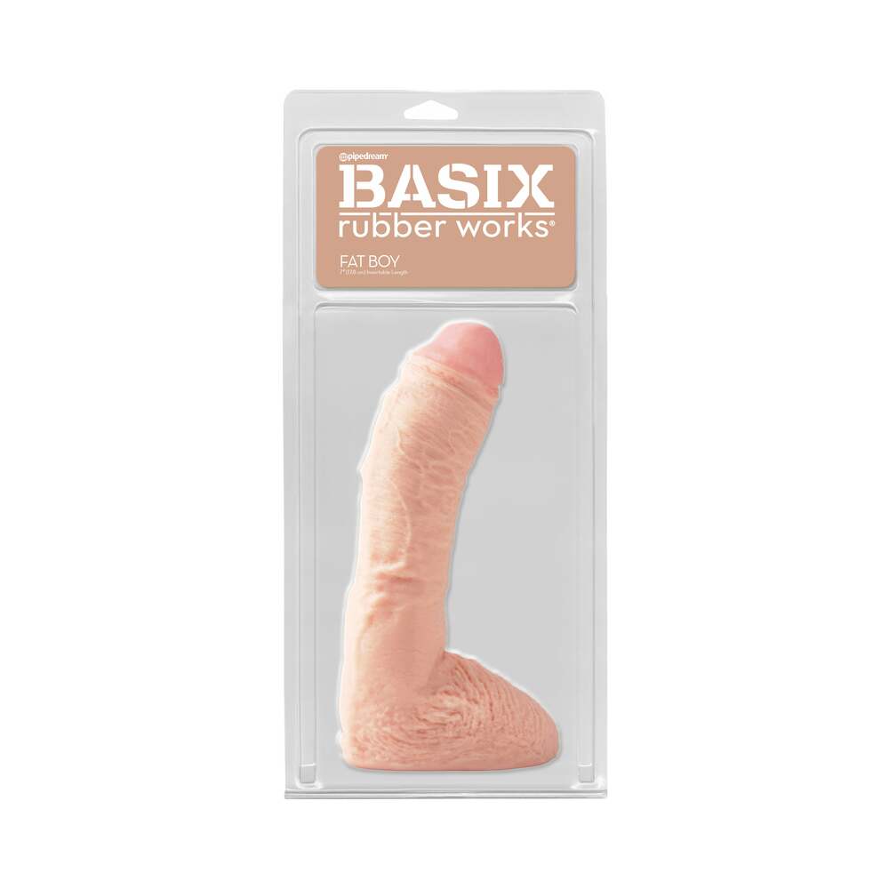 Basix Rubber Works Fat Boy 10 inches Dildo With Balls Beige