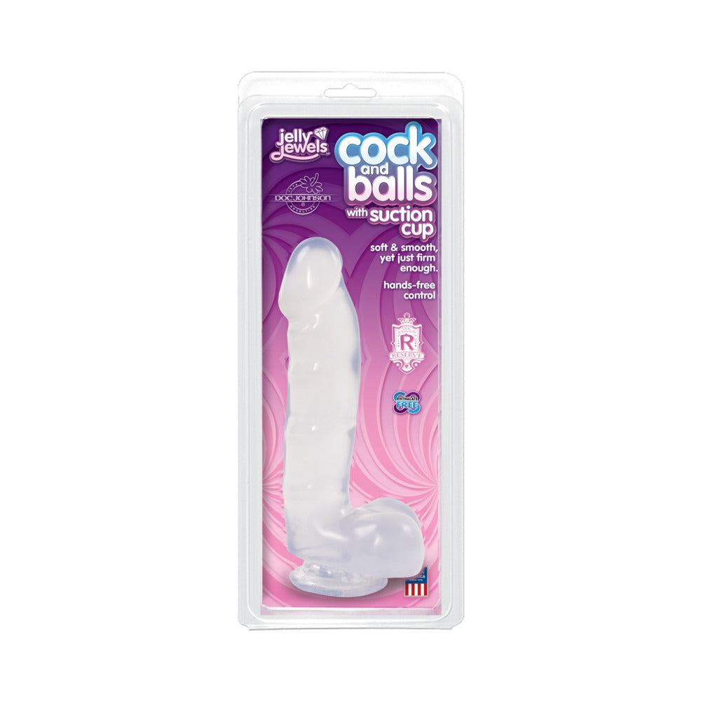 Jelly Jewel Cock & Balls Suction Cup (Diamond)