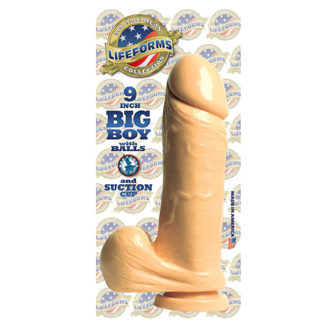 LifeForms Big Boy Dong With Balls & Suction Base 9 inch (White)